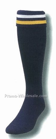 Custom Made Striped Fold Over Heel & Toe Soccer Sock (5-9 Small)