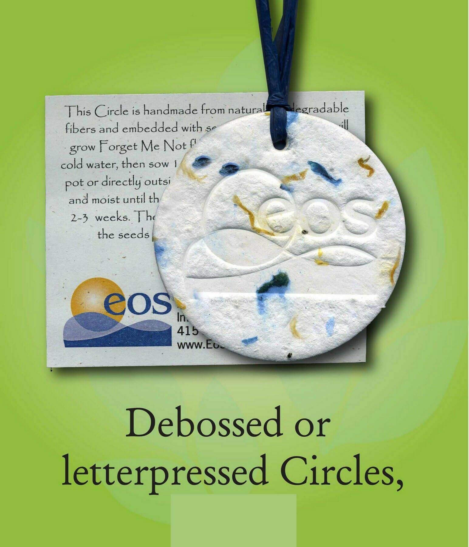 Debossed Circle Ornament W/ Embedded Seed