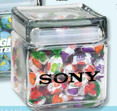 Empty 32 Oz. Square Glass Candy Jar