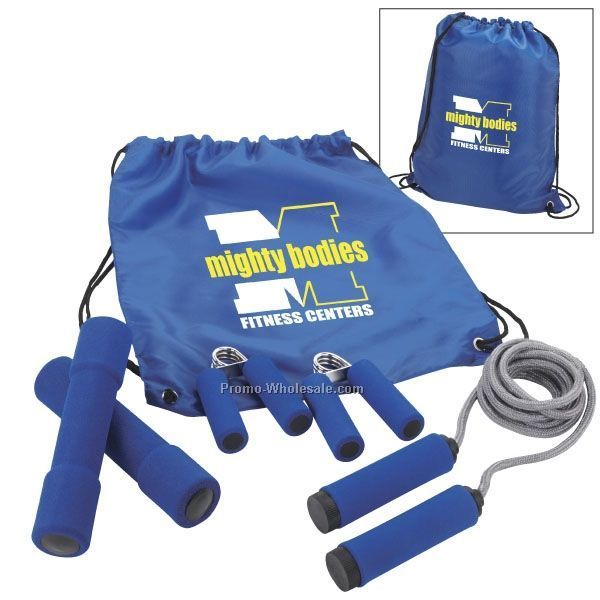 Exercise Fitness Set With Dumbells/ Jump Rope/ Squeeze Grips