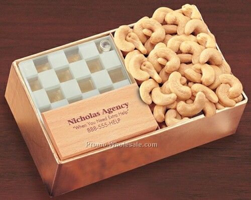 Extra Fancy Jumbo Cashews W/ Four Piece Glass Coaster Set