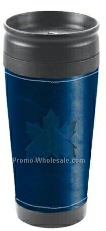 Flask And Tumbler Set With Blue Sleeve