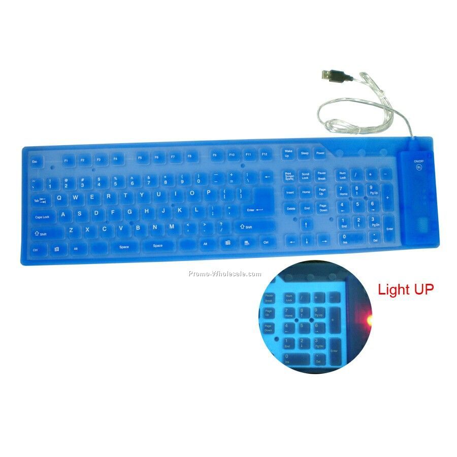 Flexible Waterproof Light Up Keyboard