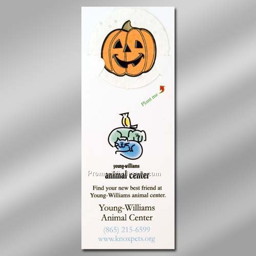 Floral Seed Paper Pop-out Bookmark - Pumpkin