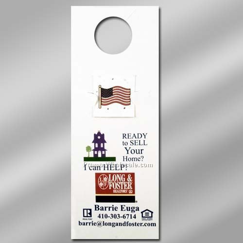 Floral Seed Paper Pop-out Door Hanger - American Flag