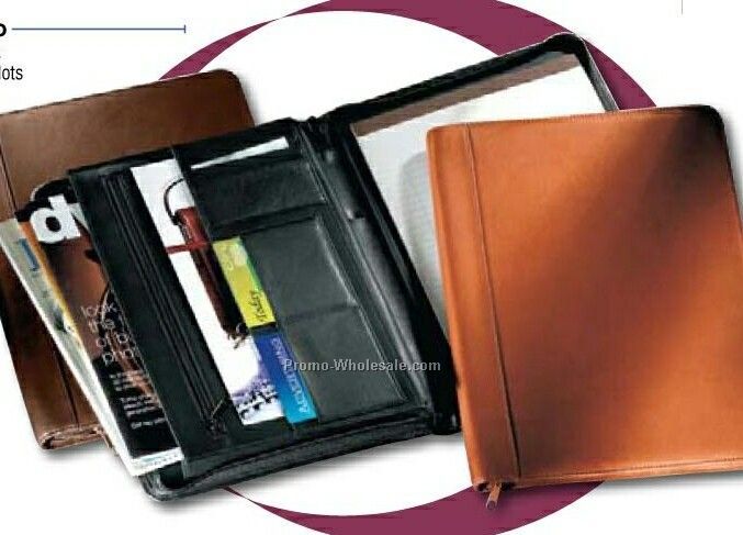 Florentine Napa Zip Around Writing Pad Holder/ Portfolio