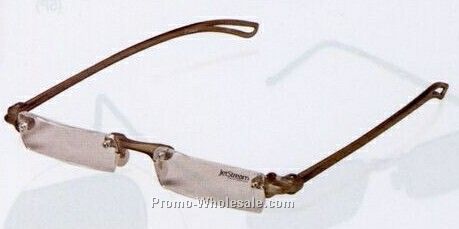 Frameless Reading Glasses W/ Gray Temples & Bridges (Tube Case)