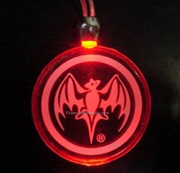 Frosted Red Light Up Pendant Necklace