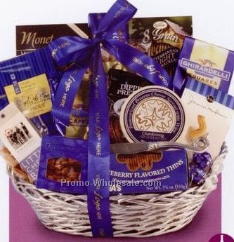 Holiday Silver Swirl Gift Basket