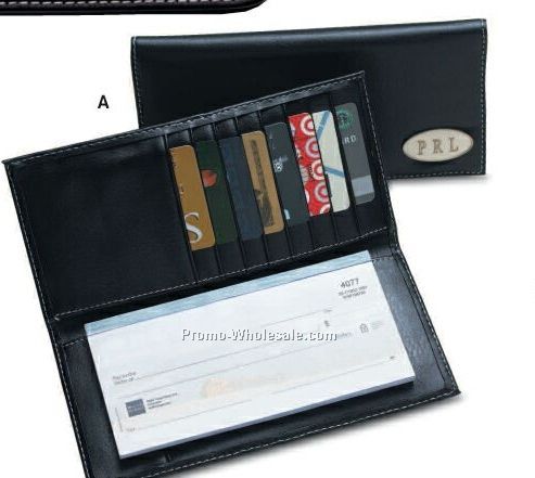 Insignia Series Black Leatherette Checkbook Cover