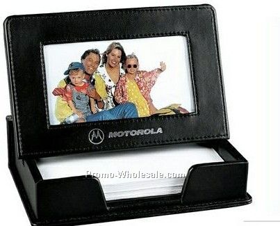 Leather Memo Box With Photo Easel