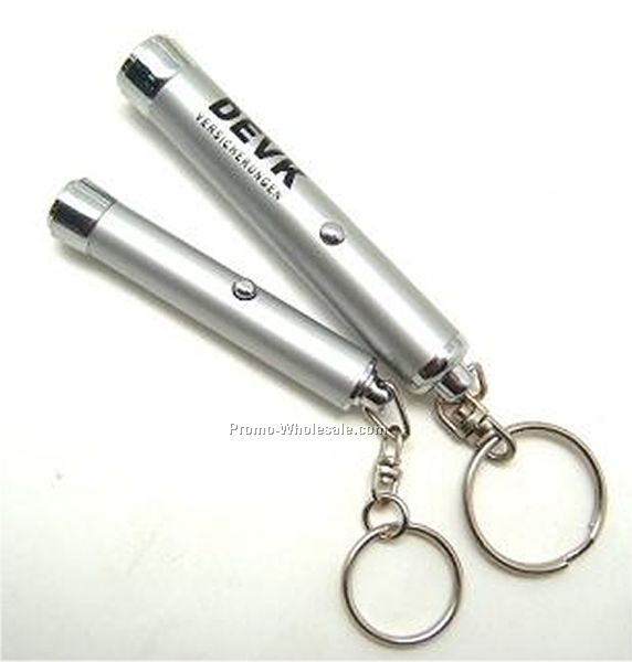 Light Up Keychain W/ Projector (Silver)