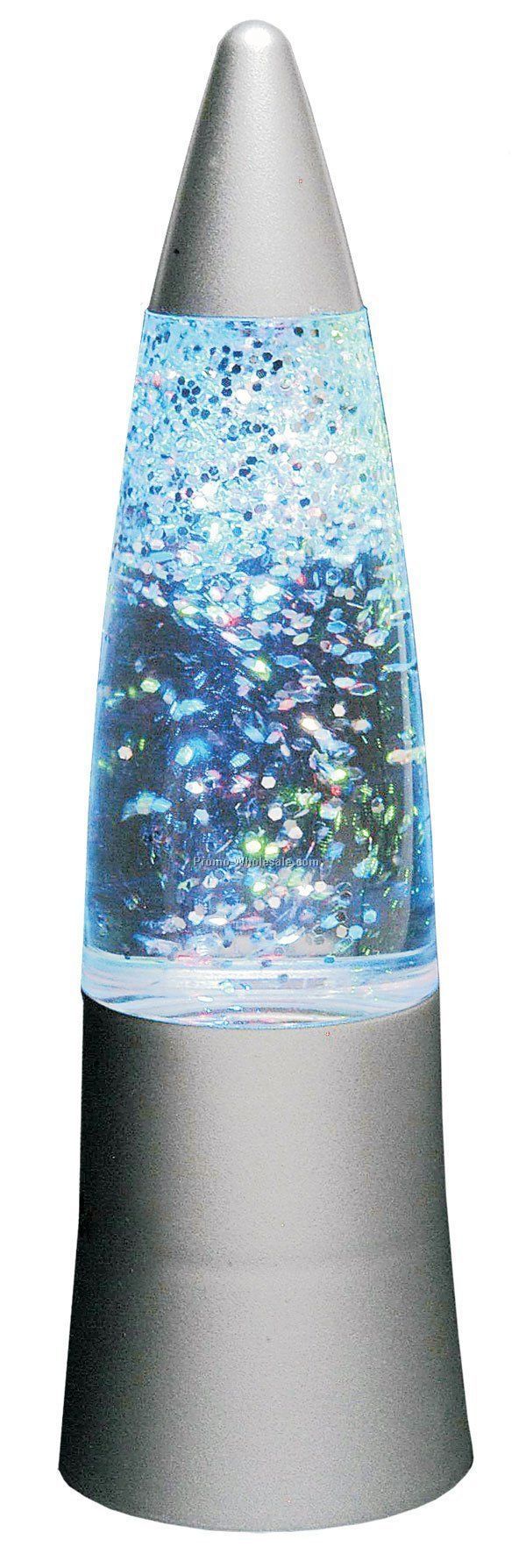 Light Up Silver Glitter Lamp - Multi Color