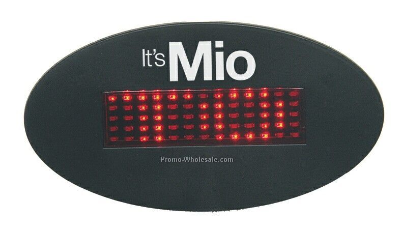 Light-up LED Oval Message Name Tag