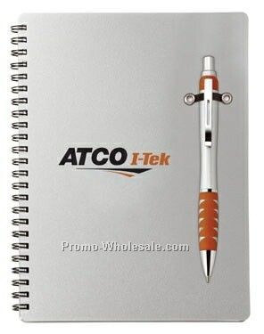 Lightning Combo Silver Candy Coated Notebook And Retractable Pen