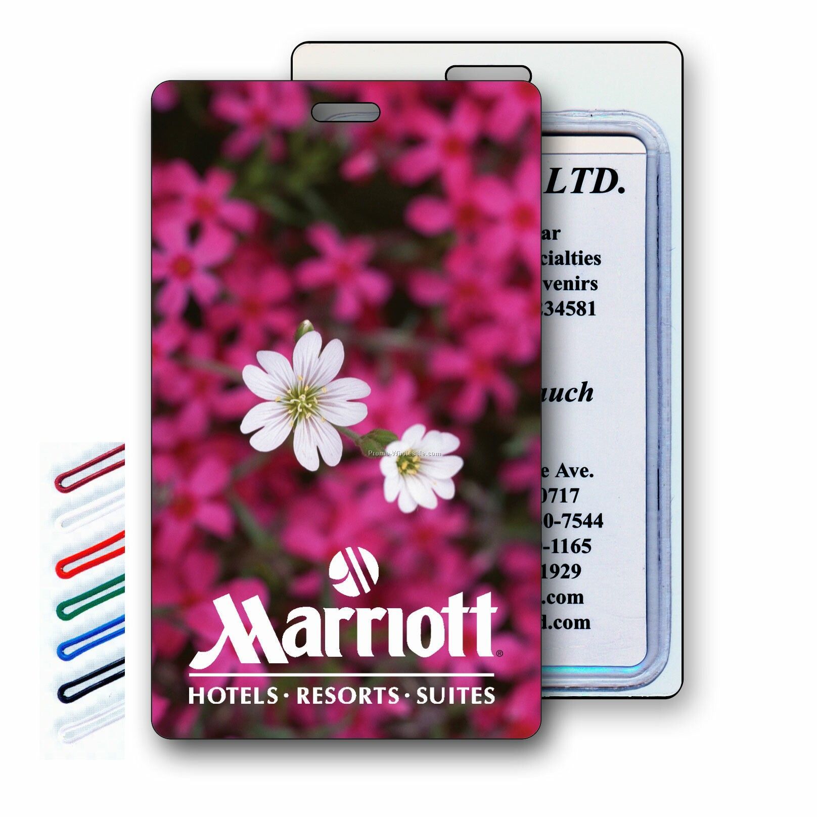 Luggage Tag 3d Lenticular 3-d White And Pink Flowers Image - Blank Product