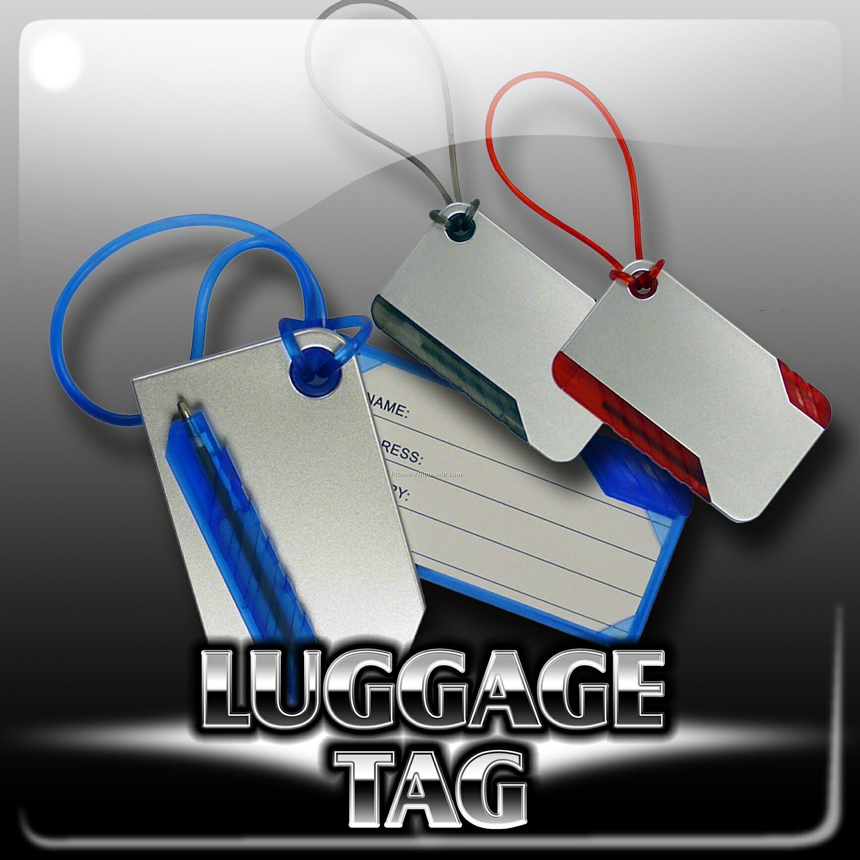Luggage Tag W Swivel-out Information Card & Pen