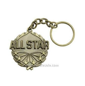 Medal, "all-star" - 1-1/4" Key Chain