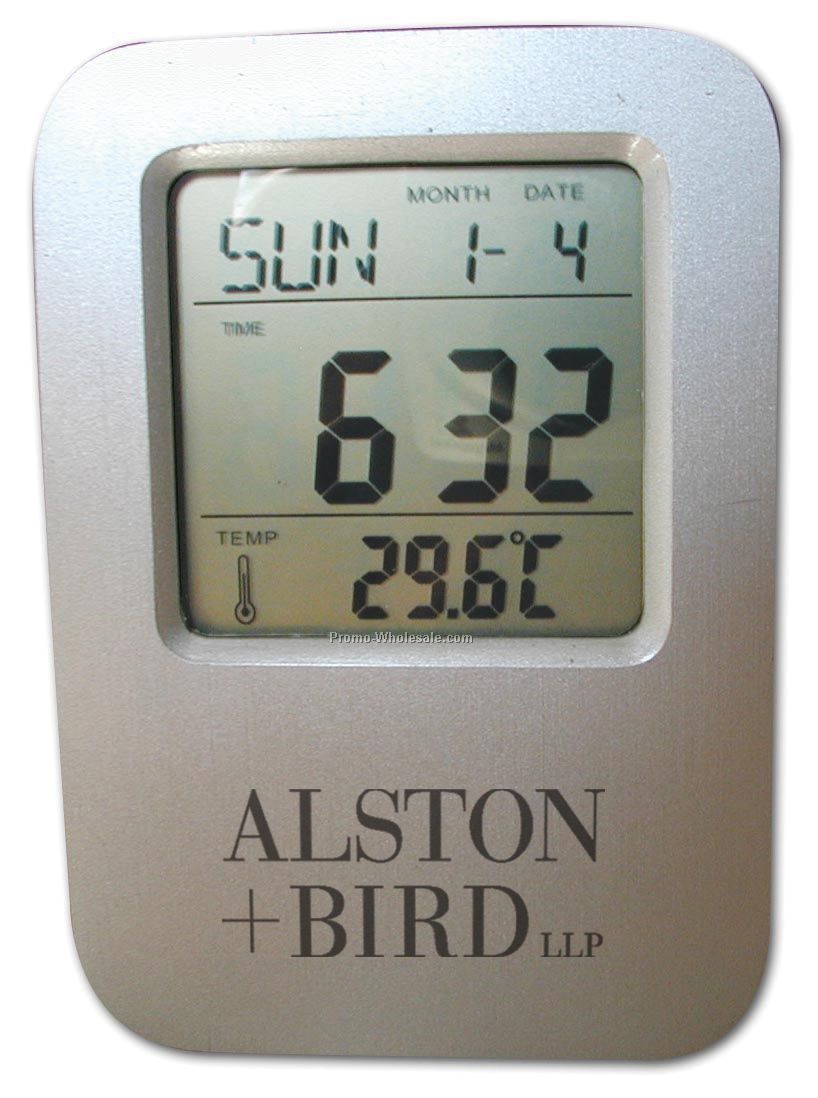 Metal Digital Alarm Temperature Clock