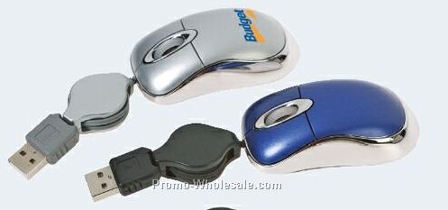 Mini Optical Mouse W/ Elegant Chrome Trim