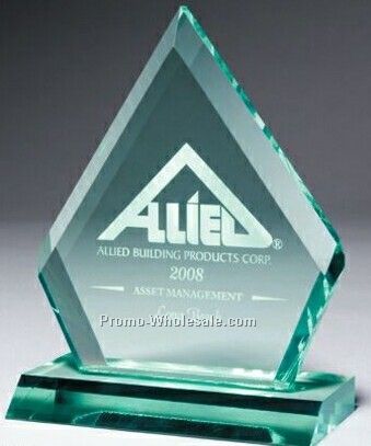 Multi Faceted Jade Green Acrylic Ruby Award (Laser Engraved)