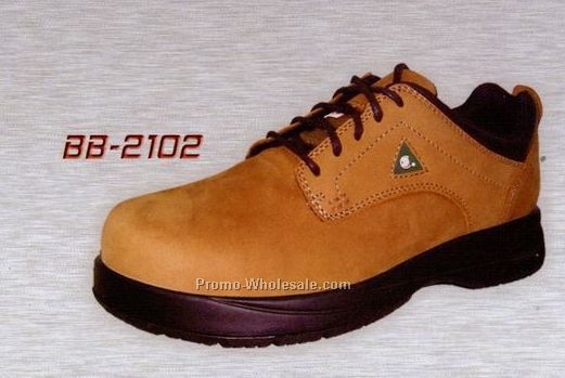 Nubuck Lace Up Leather Shoe W/ Steel Toe (7-13)