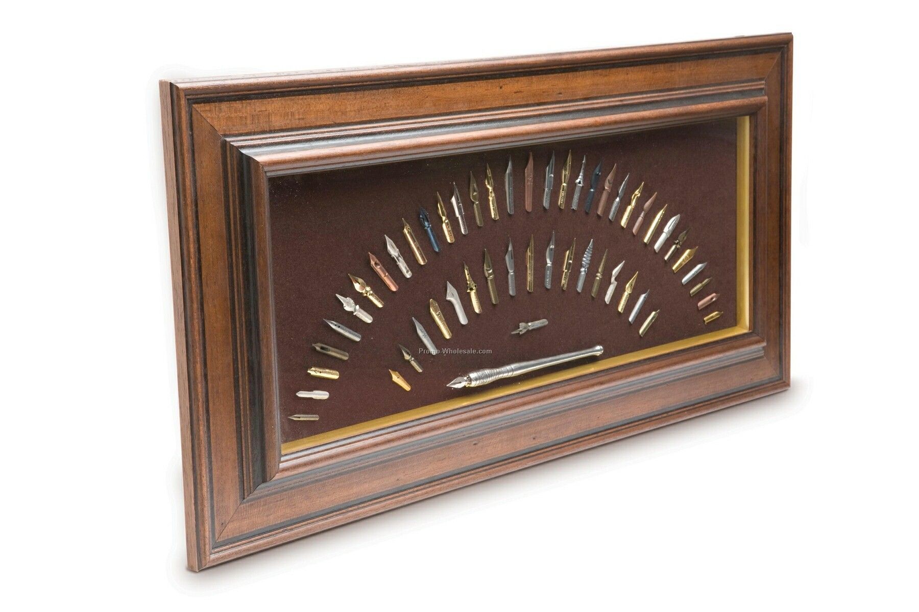 Pen Collection In Large Wooden Frame