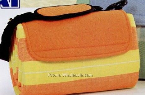 Picnic Plus 48"x60" Stripe Mega Mat W/ Shoulder Strap (Citrus Stripe)