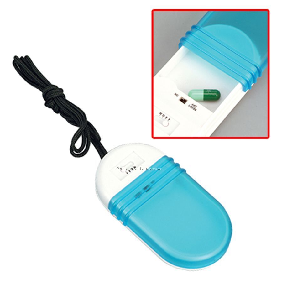 Pre-set Alarm Pill Box W/ Neck String