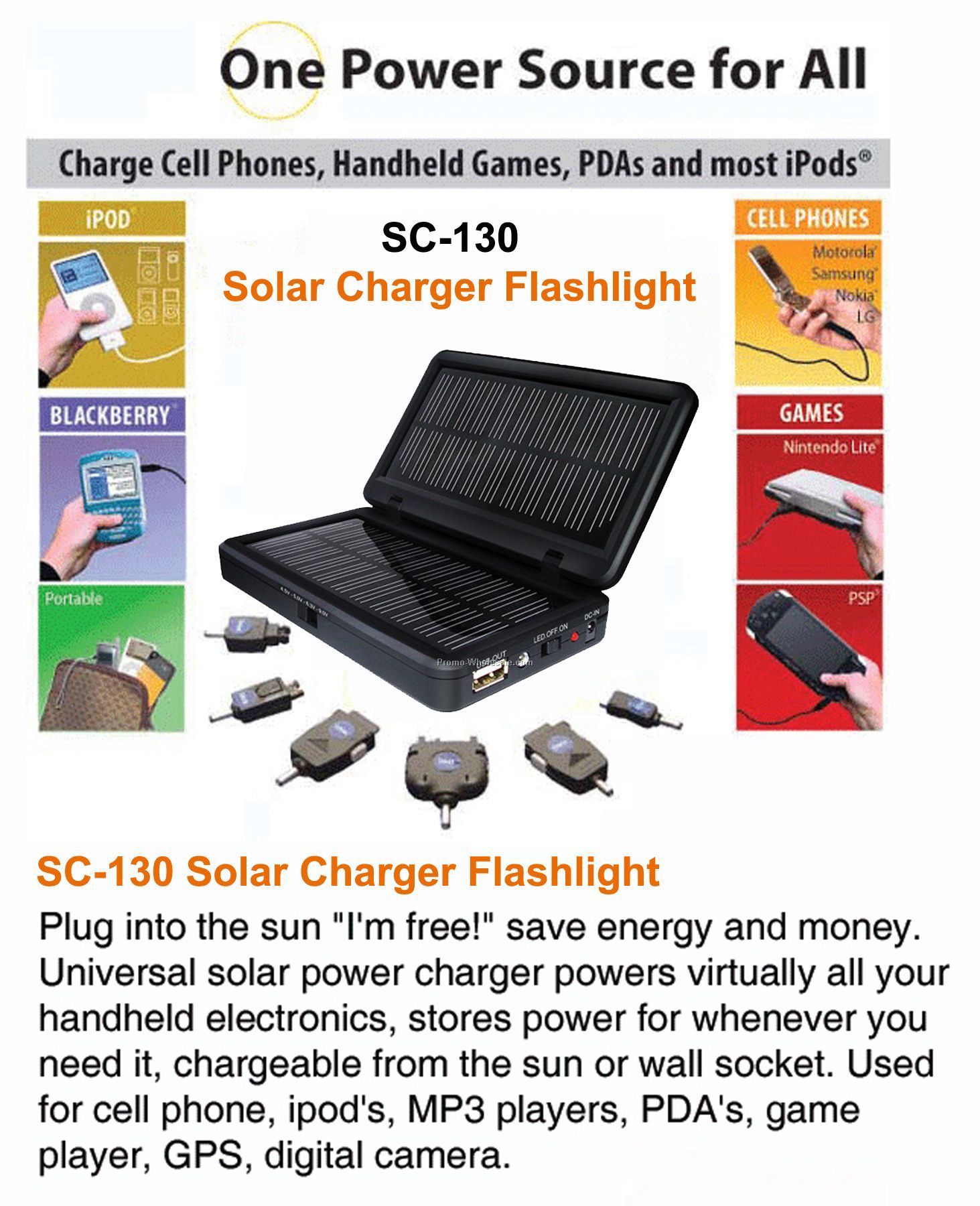 Premium Solar Charger / Flashlight