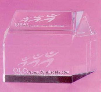 Real Estate Optical Crystal House Paperweight (Sand Blasted)