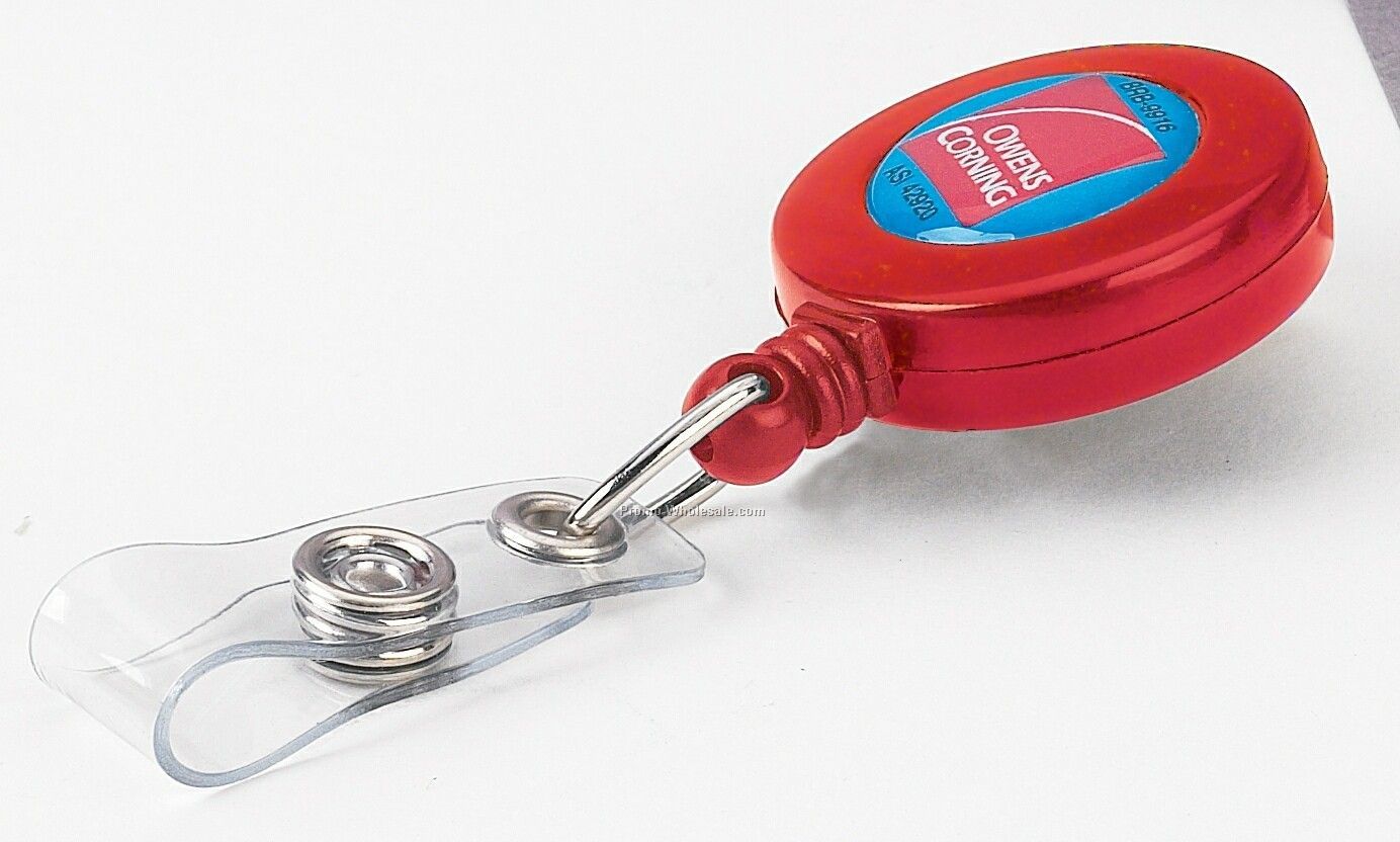 Retractable Badge Holder W/ Swivel Clip (Label Imprint)