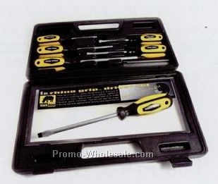 Rhino Grip Screwdriver Set (6 Pc. Premium W/ Black Hardened Tips)