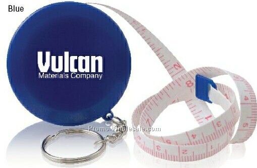 Round Tape Measure Key Ring