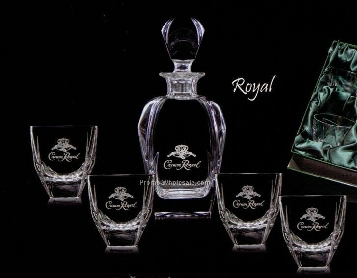 Royal Decanter & 4 Old Fashioned Glasses