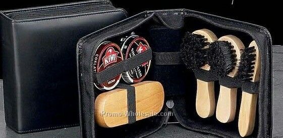 Shoe Shine Kit - Black Leather