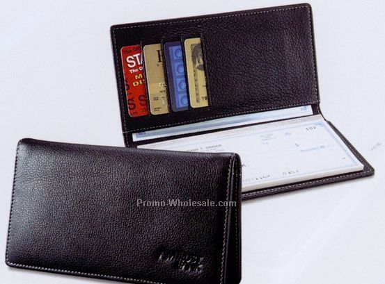 Signature Leather Checkbook Cover