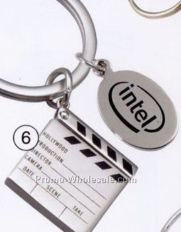 Silver Clapboard Keychain