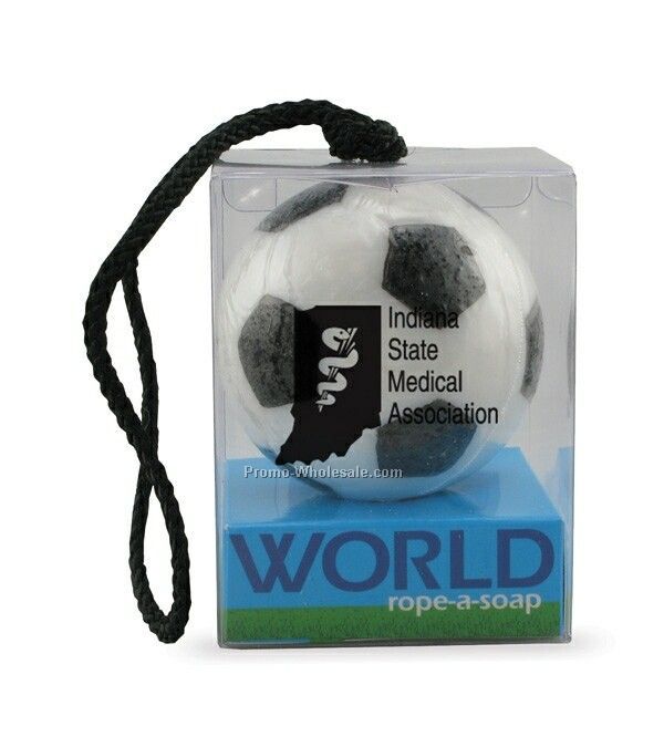 Sportz World Soap On A Rope - Soccer Ball