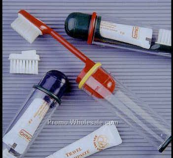 Travel Toothbrush W/ Brush-clip & 5 Gram Toothpaste