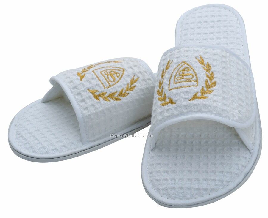Waffle Weave Spa Slippers (Embroidered)