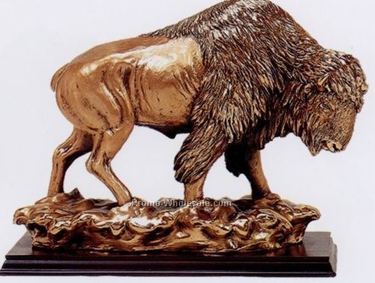 Walking Buffalo Figurine-copper Finish
