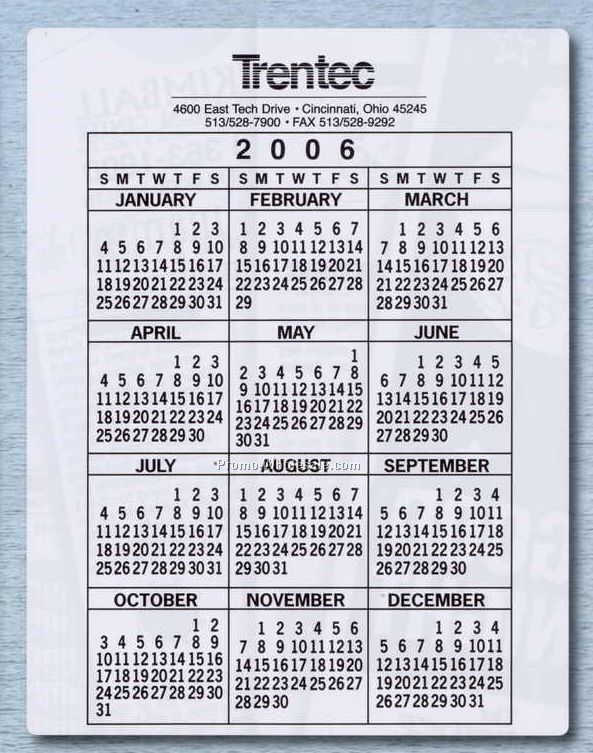 Wall Calendar/Chart (8"x10") One Color, Two Sides