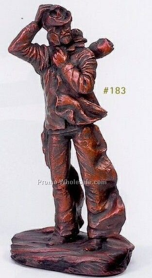 Windblown Cowboy Decorative Sculpture