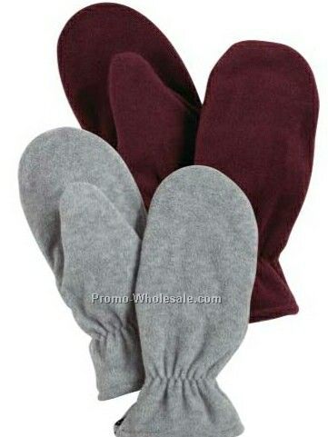 Wolfmark Red Fleece Zip Mitten