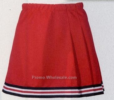 Women Three Knife Pleat Cheer Skirt W/ Trim (2xl)