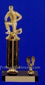 10-1/2" Elegant Black Marble Trophy W/ Interchangeable Figure