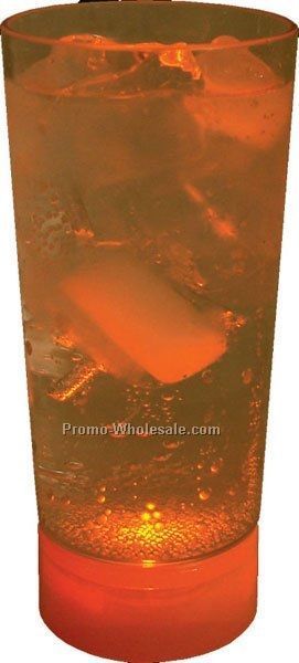 10 Oz. Orange Light Up Cup W/ White Or Blue Base