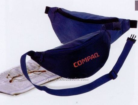 10"x5"x3" 1 Zipper Compartment Fanny Pack W/ Adjustable Belt (Blank)