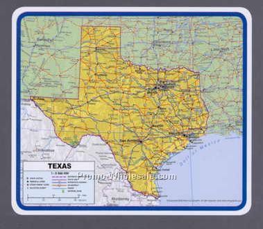 10"x8-1/2" Texas Map Mouse Pad With Political View